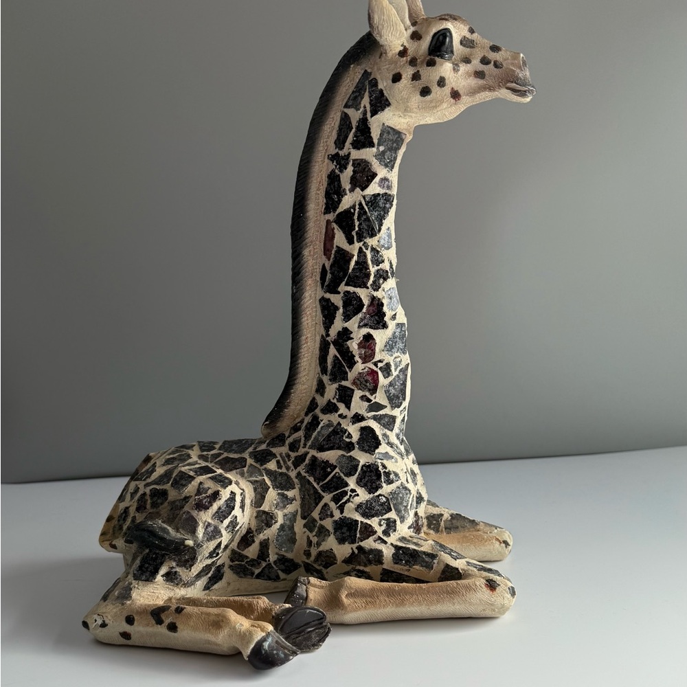 Glass/ carved stone with mosaic Collectible Sculptures